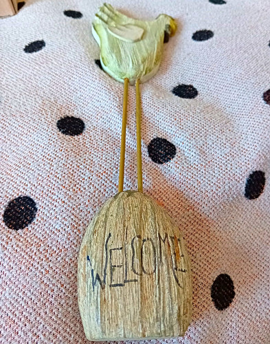 Wooden chicken figurine - figurine, metal