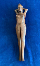 Vintage, Wooden Treen Naked Lady Novelty Nutcracker. Approx 35cm.