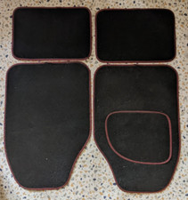 Set of Universal Black Car Mats with Red Trim