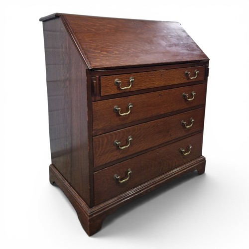 Antique oak bureau writing - oak,