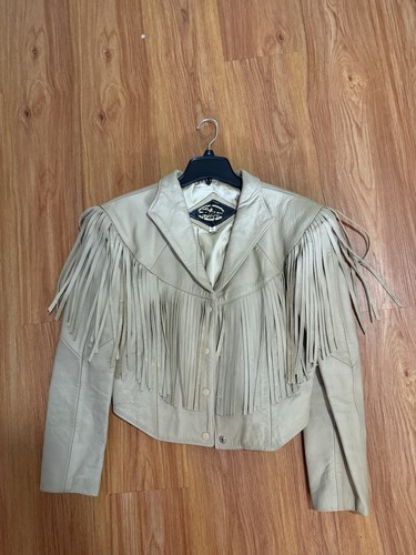 Vintage 1980s beige fringe - vintage,