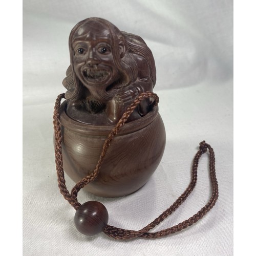 Japanese wooden inro - wooden, baba