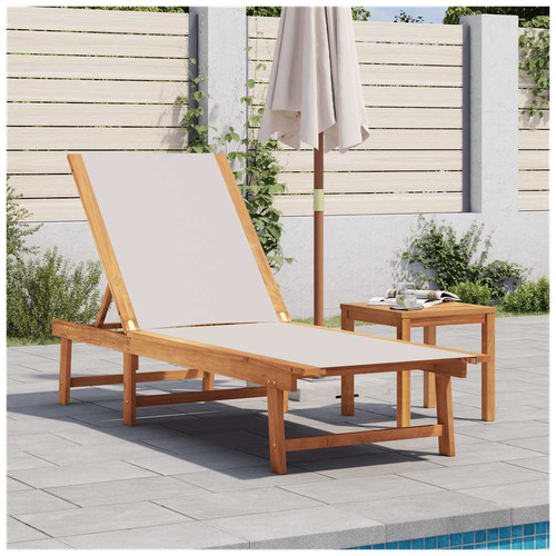 Sun lounger solid - acacia, wood