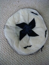 Original Vintage 1940's Velvet Bow Net Hair Snood