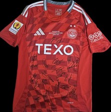 Aberdeen Fc 2024/25 Squad Signed Scottish Cup Winners Home Shirt COA & PROOF