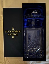 Rockingham Lead Crystal Decanter + 4 Whiskey Tumblers Unused
