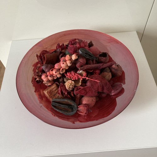 Glass round plate red 28cm - plate,