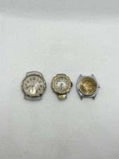 Job lot Vintage trench watches spares or repair - 1 Emka, 1 Gold plate, 1 Majex.