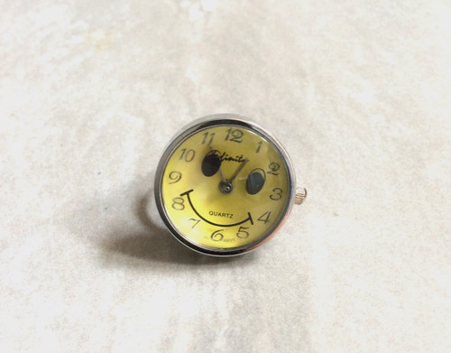 Smiley happy face ring watch - face,