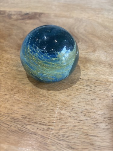 Mdina glass paperweight blue - glass,