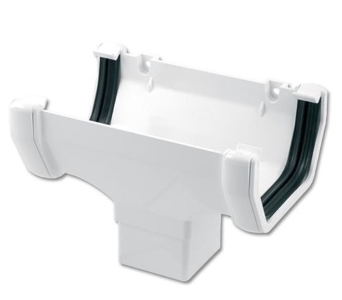Floplast white square gutter - white,