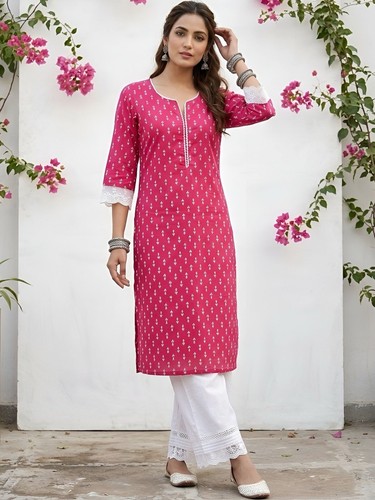 Indian women pink cotton - indian,
