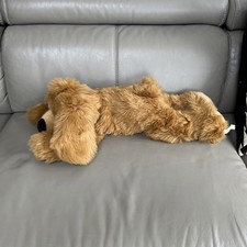 Large 2 Feet / 24” Inch Brown Dog Soft Toy Plush Lying Down