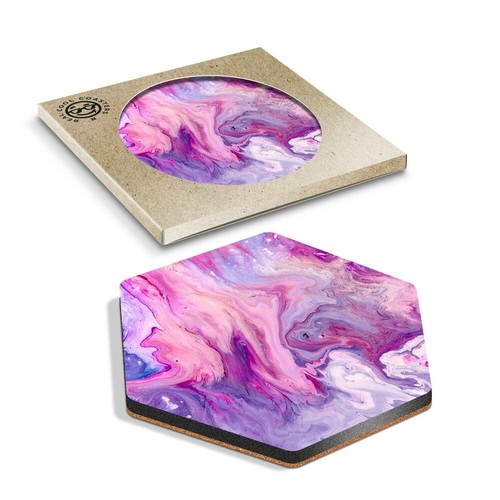 Hexagon coaster purple - 1,