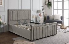 CLEARANCE PERU PLUSH VELVET UPHOLSTERED BED FRAME- EX SHOWROOM