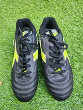 Black Diadora Leather FG Football Boots UK Size 5.5