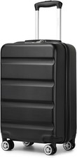 20" Cabin Suitcase For Auction Hard Shell with TSA Lock and 4 Wheels Black