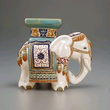 Large Ceramic Lucky Elephant Plant Stand / Ornament