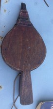 Antique Primitive Handmade Wood Leather Metal Fireplace Bellows Working.