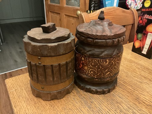 Vintage tobacco jar with - vintage,