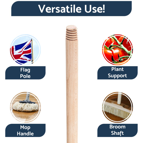Threaded wooden broom handles - wooden,