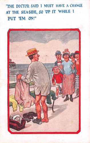 Old comic postcard seaside - postcard,