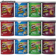 Pringles Crisps Pop & Go Travel Box of 12 Multi Flavour Pots, Sour Cream & Onion