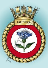 HMS CATTISTOCK CREST ON A