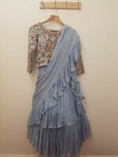 Ruffle Lehenga Saree Lehenga with added cancan Blue with Blouse RRP £250