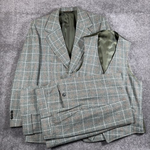 Vintage wool green plaid pc - vintage,