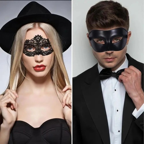 2pcs black masquerade - 2pcs, mask
