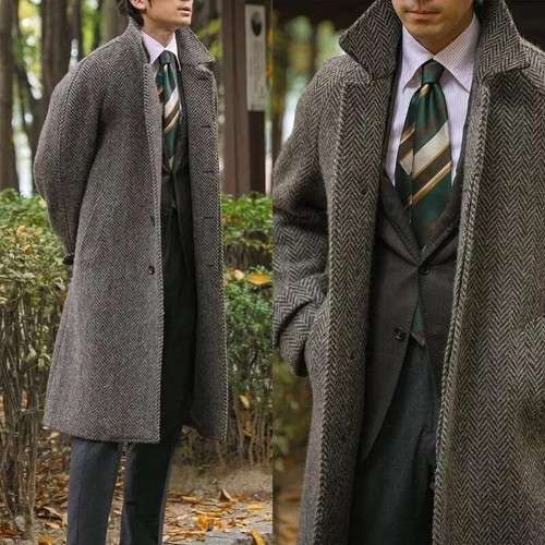 Military grey wool overcoat - wool,