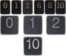 Entrada house door box numbers 0 1 2 6 8 10 with added Braille for blind people
