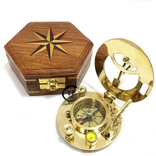 Vintage sundial with - sundial, compass
