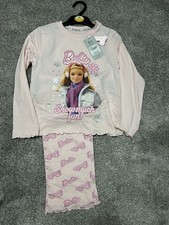 BNWT Barbie Long Sleeved Pyjamas, Age 8-9, Snow Much Fun, Snowflakes, Christmas