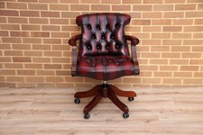 Ox Blood Chesterfield Swivel Chair