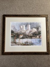Hand Signed Ltd Edition Print Of Durham Cathedral (S) By John Sibson.