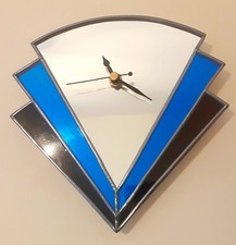 Art Deco Mirror Wall Clock  7 Inch X 7.5 Inch Unique Item Handcrafted