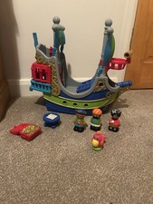 ELC Happyland Pirate Ship, Pirates, Treasure Chest & Map, Parrot,