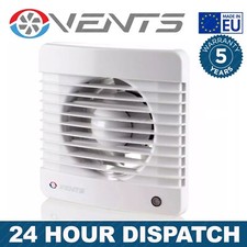 Silenta 100mm Bathroom Extractor Fan w/ Run-On Timer Low Energy White 4" Vent