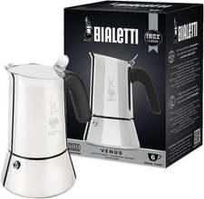 Bialetti Venus 6 Cup Induction Stainless Steel Espresso Coffee Maker / Moka Pot
