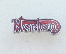 Norton Motorcycle  Red  Enamel   Lapel Pin Badge