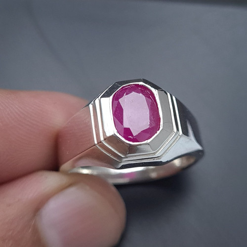 Mens ruby ring - ring,, 925