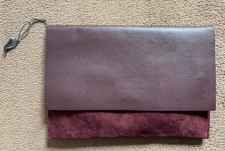 Ladies burgandy leather and