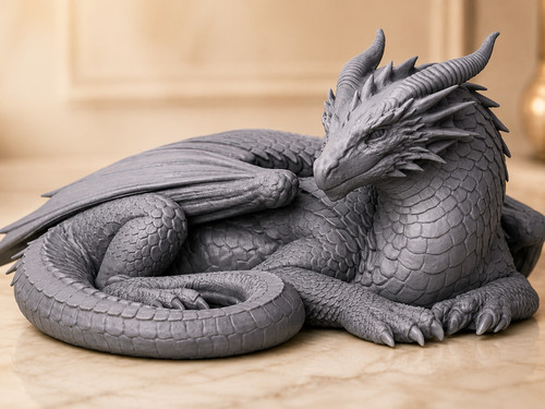 Resting dragon statue ornament - resting,