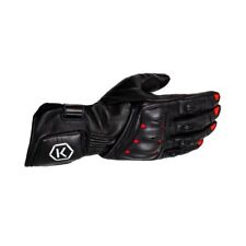 Knox Oulton Motorcycle Gloves Mens CE Leather Black Red