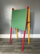 Children's Coloured Painting Easel with green Chalkboard & plain painting board
