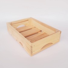 Wooden Crate 30x20x7cm Made of Natural Wood for Fruits or Vegetables