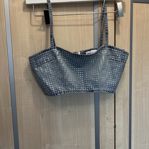 Sparkly denim top zara xs - denim,