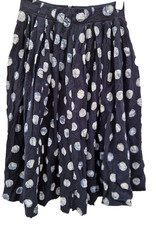 Toast Women's Midi Skirt UK 6 Blue 100% Cotton Midi Pleated C3LDC